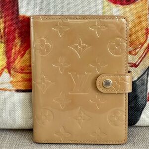 LOUIS VUITTON Agenda Cover PM Monogram Vernis PM/Passport W/LV Ruler⭐️COA⭐️